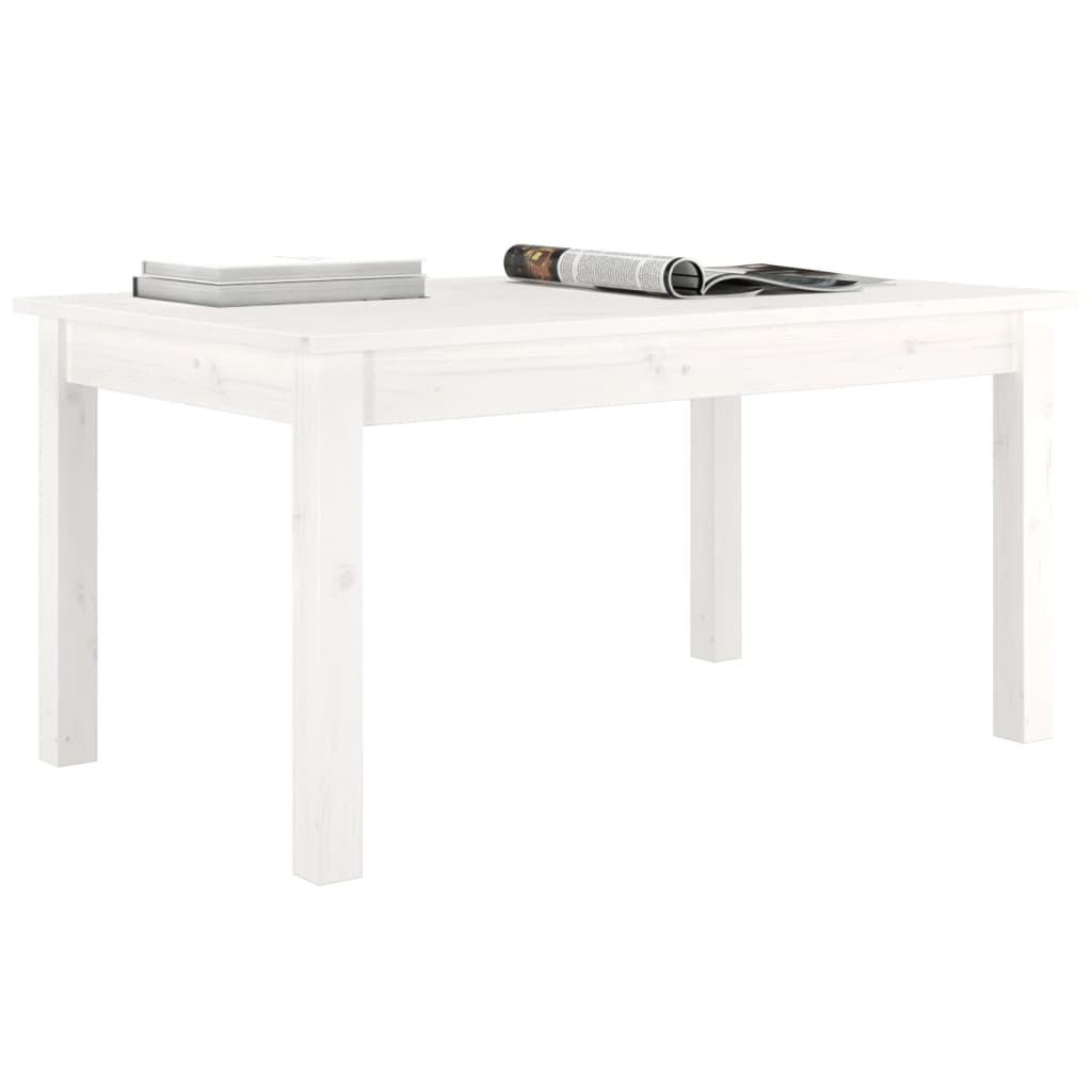 Coffee Table White 80x50x40 cm Solid Wood Pine