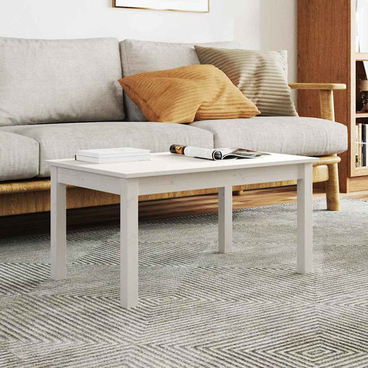 814280 vidaXL Coffee Table White 80x50x40 cm Solid Wood Pine