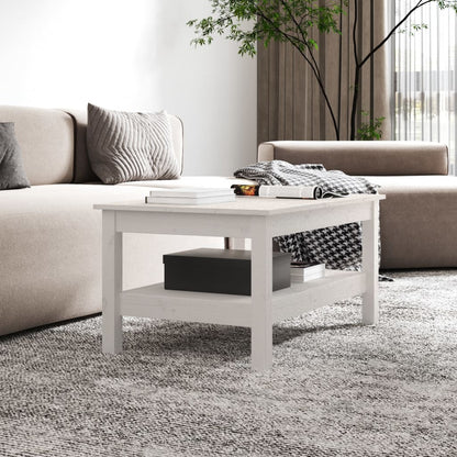 Coffee Table White 80x50x40 cm Solid Wood Pine