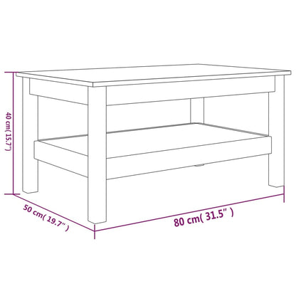 Coffee Table White 80x50x40 cm Solid Wood Pine
