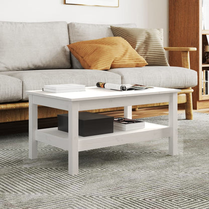 Coffee Table White 80x50x40 cm Solid Wood Pine