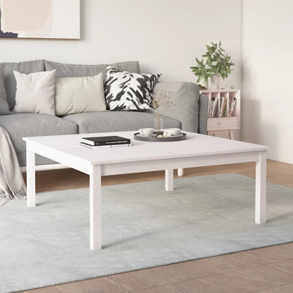 Coffee Table White 100x100x40 cm Solid Wood Pine