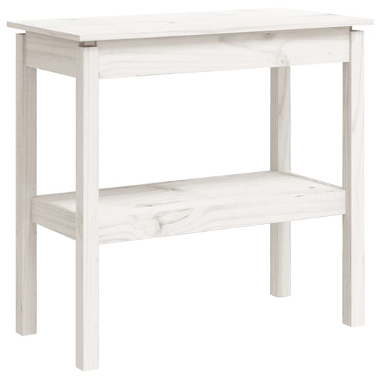 Console Table White 80x40x75 cm Solid Wood Pine