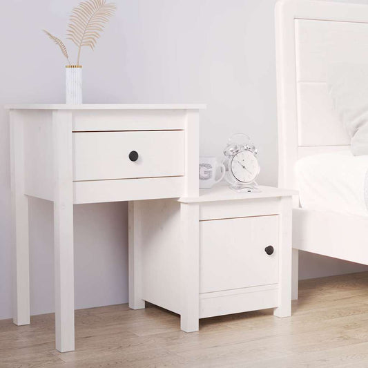 Bedside Cabinet | White | Solid pine wood | Medium | Bedside Cabinet