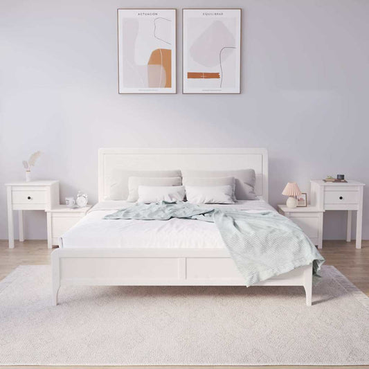 Bedside Cabinet | Set of 2 | White | Solid pine wood | Medium