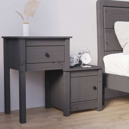 Bedside Cabinet | Grey | Solid pine wood | Medium | Bedside Cabinet