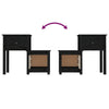 Bedside Cabinet Black 79.5x38x65.5 cm Solid Wood Pine