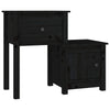 Bedside Cabinet 2 pcs Black 79.5x38x65.5 cm Solid Wood Pine