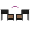 Bedside Cabinet 2 pcs Black 79.5x38x65.5 cm Solid Wood Pine
