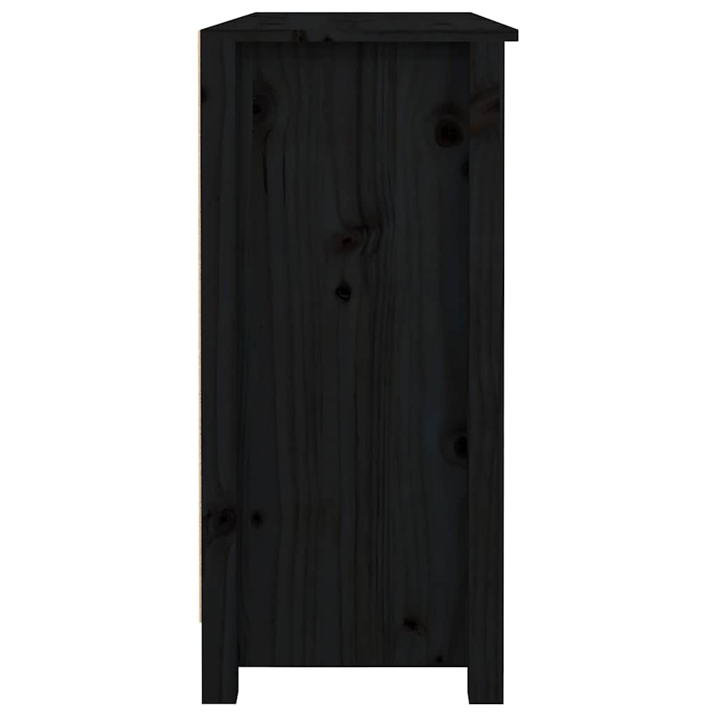 Sideboard Black 100x35x74,5 cm Solid Wood Pine