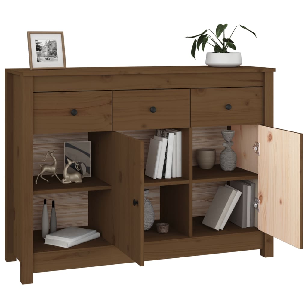 Sideboard Honey Brown 100x35x74 cm Solid Wood Pine