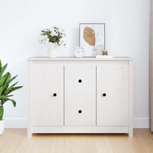 Sideboard | White | Solid Pine Wood | Medium | Sideboard | Rectangular