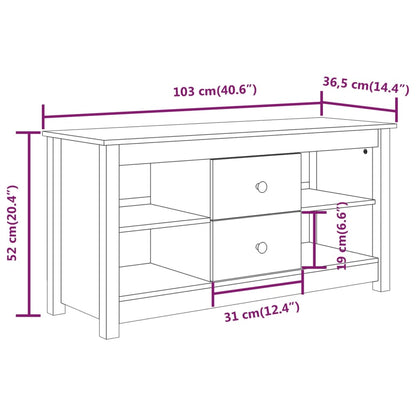 TV Cabinet 103x36.5x52 cm Solid Wood Pine