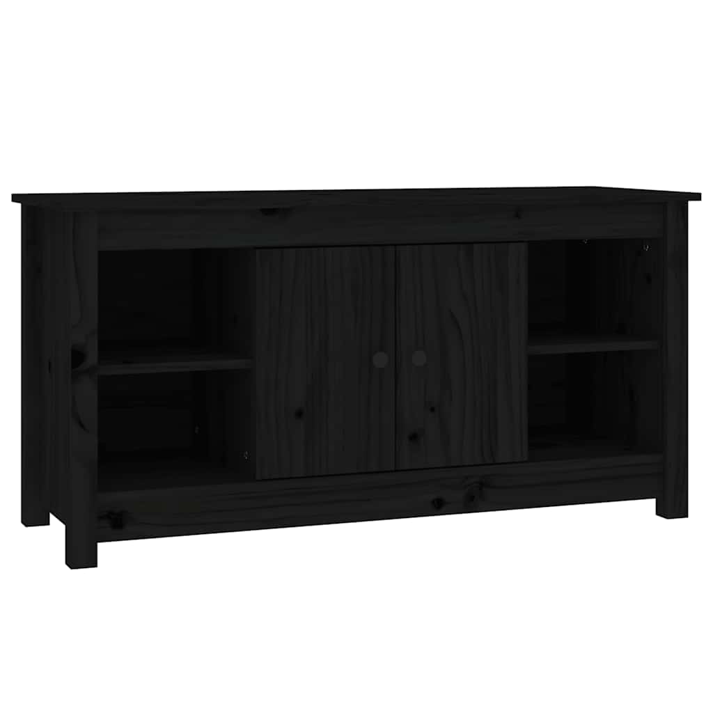 TV Cabinet Black 103x36,5x52 cm Solid Wood Pine