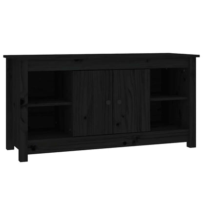 TV Cabinet Black 103x36,5x52 cm Solid Wood Pine