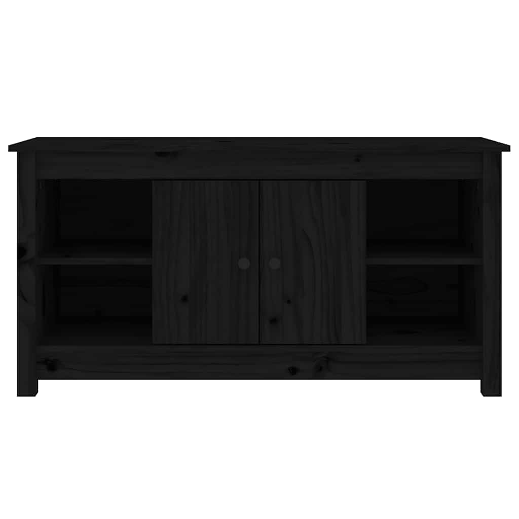 TV Cabinet Black 103x36,5x52 cm Solid Wood Pine