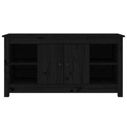 TV Cabinet Black 103x36,5x52 cm Solid Wood Pine