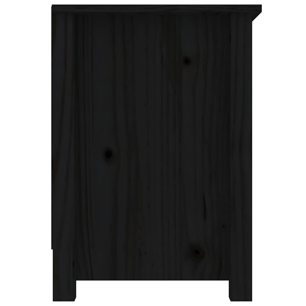 TV Cabinet Black 103x36,5x52 cm Solid Wood Pine