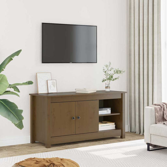 TV Cabinet Honey Brown 103x36.5x52 cm Solid Wood Pine