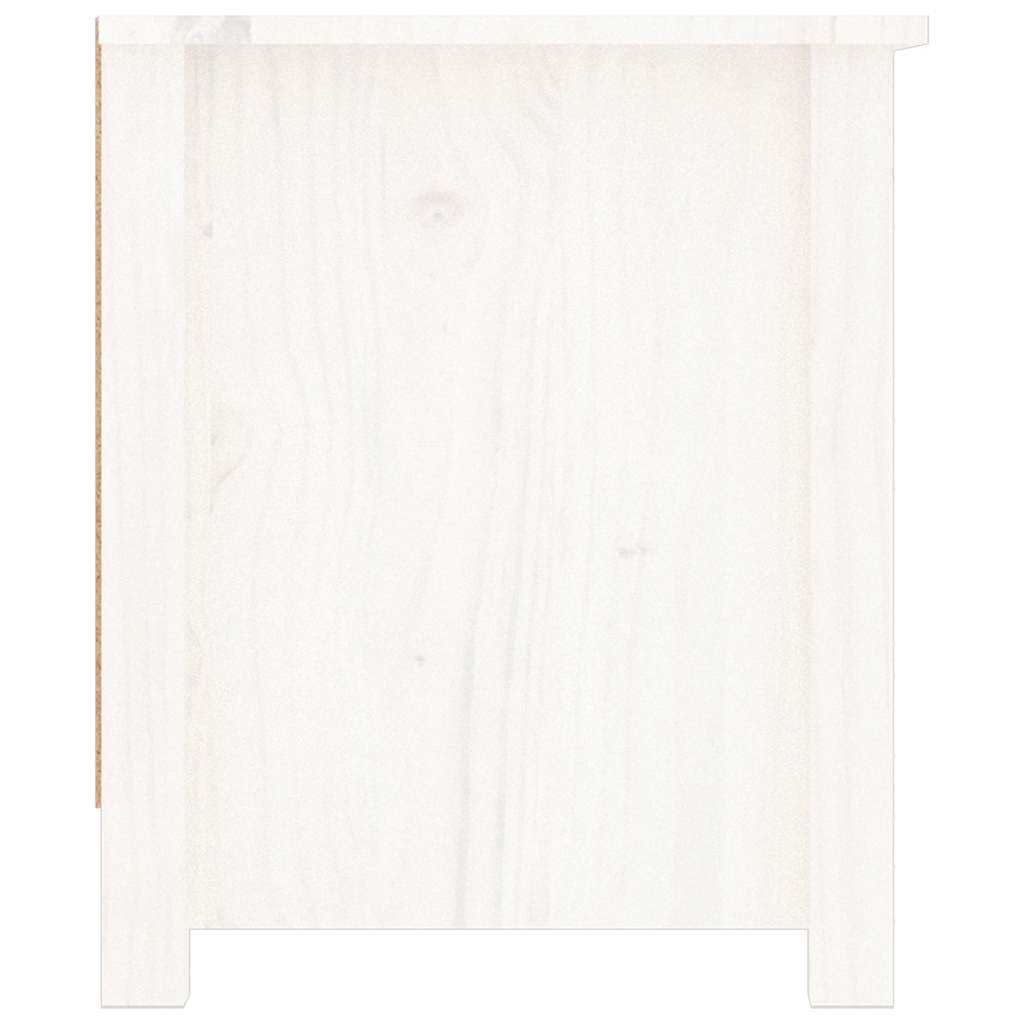 Shoe Cabinet White 110x38x45.5 cm Solid Wood Pine