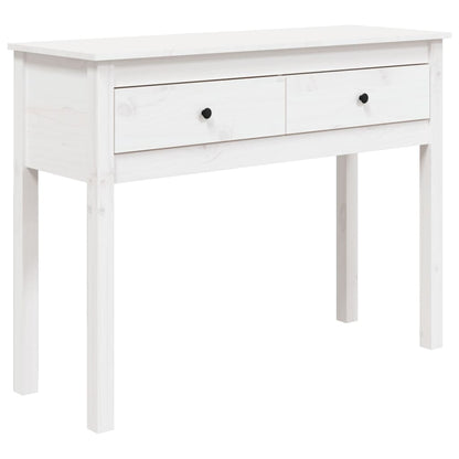 Console Table White 100x35x75 cm Solid Wood Pine