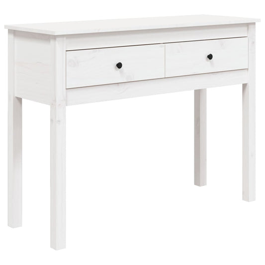 Console Table White 100x35x75 cm Solid Wood Pine