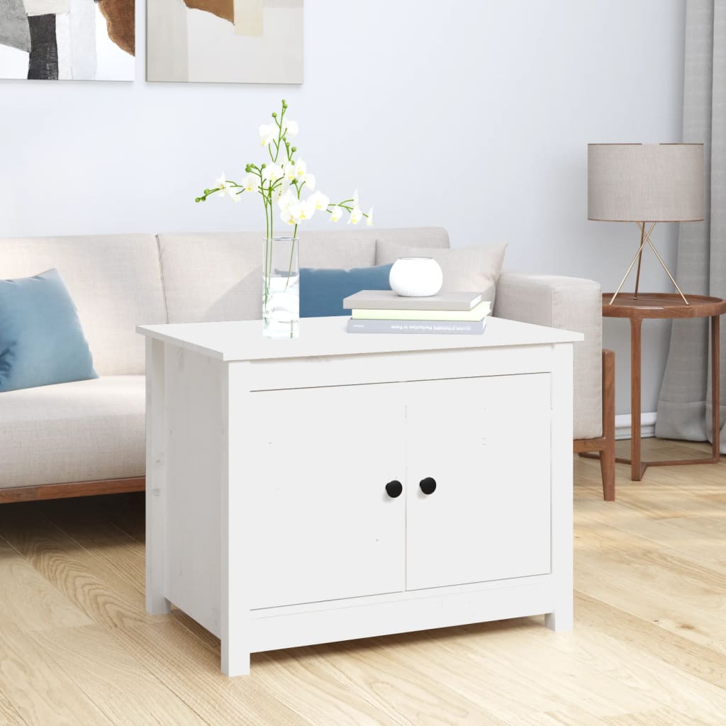 Coffee Table White 71x49x55 cm Solid Wood Pine