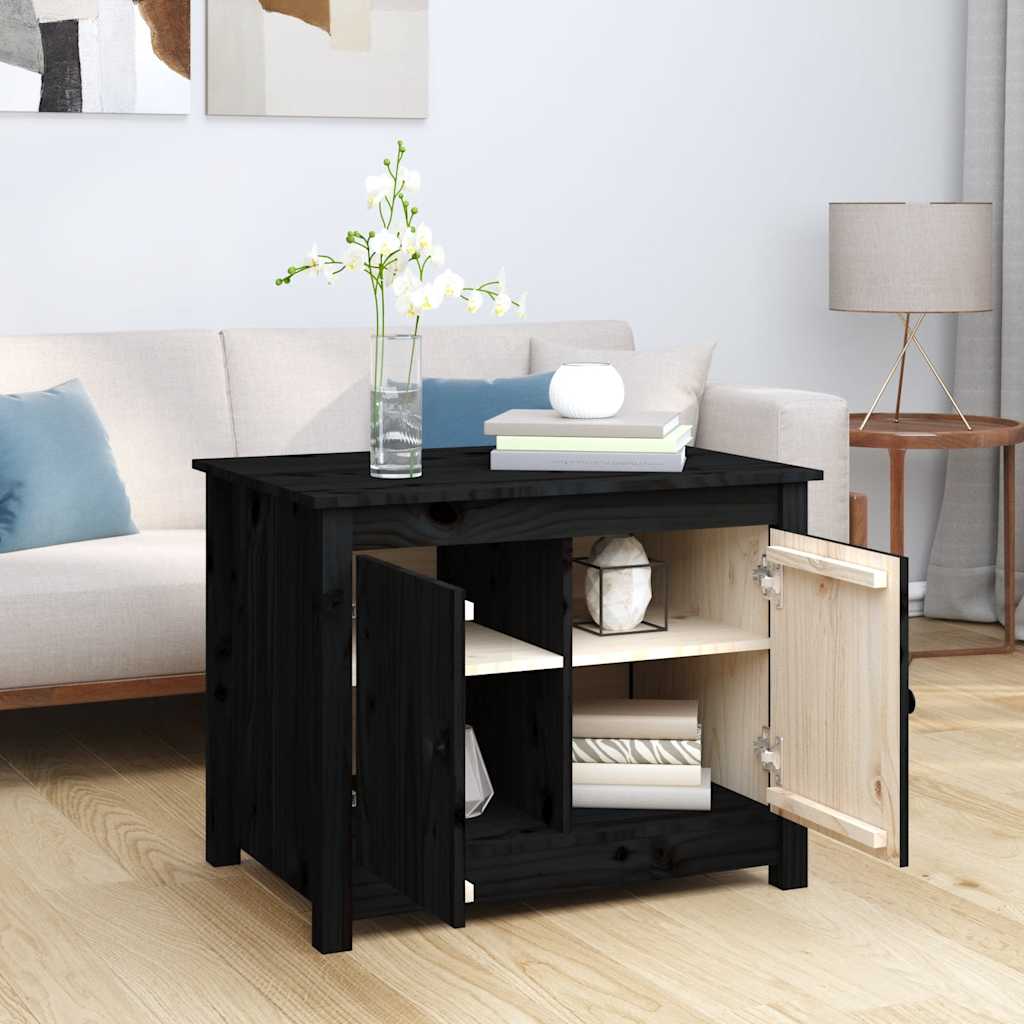 Coffee Table | Black | Solid Pine Wood | Medium | Coffee Table