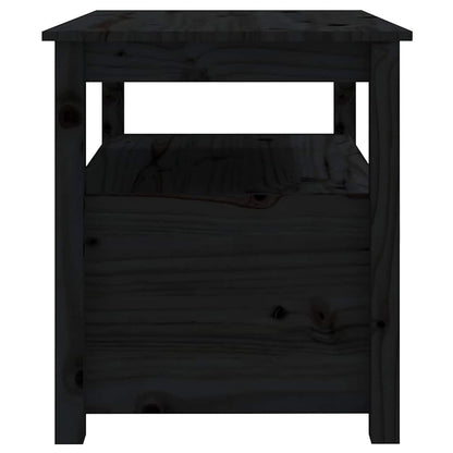 Coffee Table Black 71x49x55 cm Solid Wood Pine