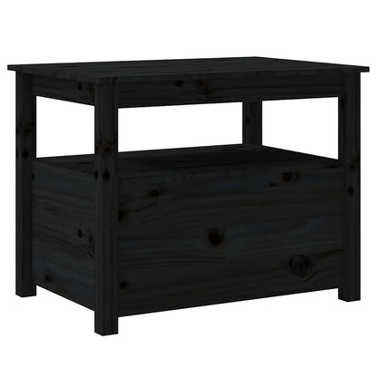 Coffee Table Black 71x49x55 cm Solid Wood Pine