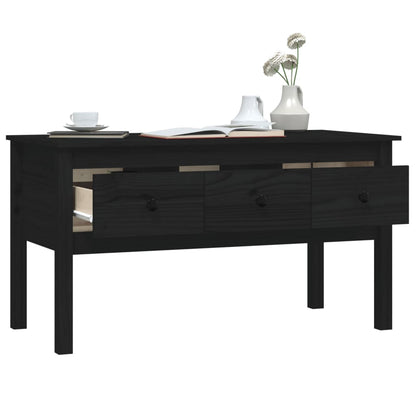 Coffee Table Black 102x49x55 cm Solid Wood Pine