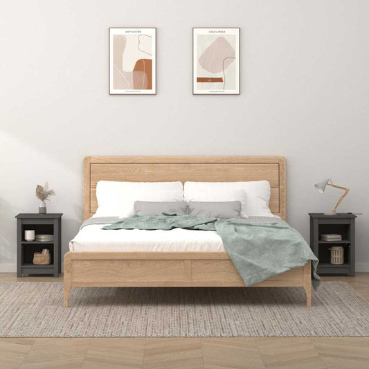 Bedside Cabinet | Set of 2 | Grey | Solid pine wood | 40x35x55 cm