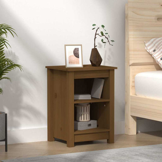 Bedside Cabinet Honey Brown 40x35x55 cm Solid Wood Pine