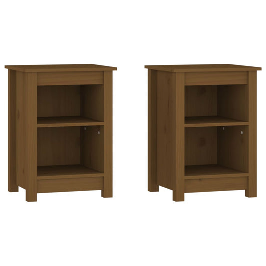 Bedside Cabinets 2 pcs Honey Brown 40x35x55 cm Solid Wood Pine