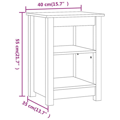 Bedside Cabinets 2 pcs Honey Brown 40x35x55 cm Solid Wood Pine
