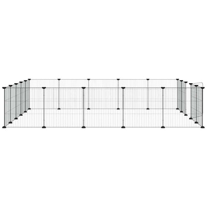 20-Panel Pet Cage with Door Black 35x35 cm Steel