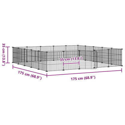 20-Panel Pet Cage with Door Black 35x35 cm Steel