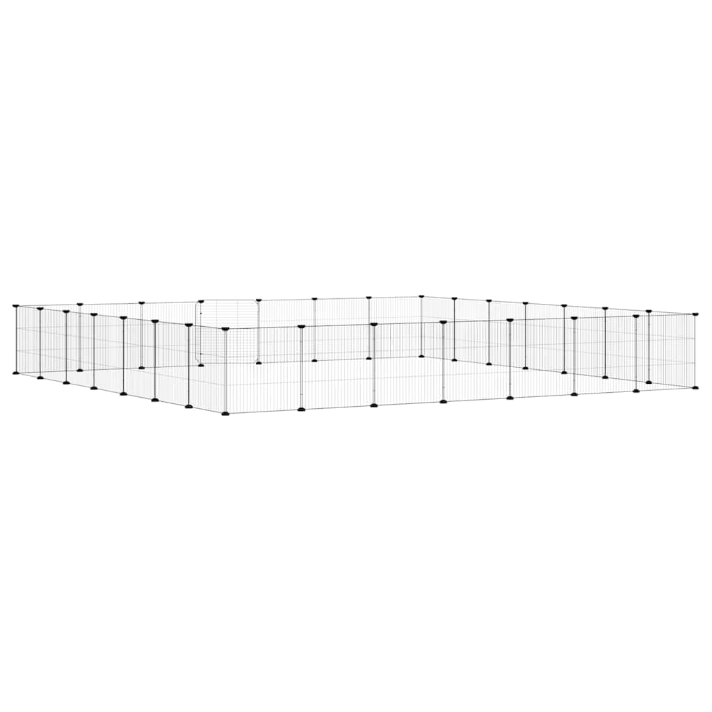 Pet Cage | Black | Powder-coated steel | Large | Adjustable Armrests