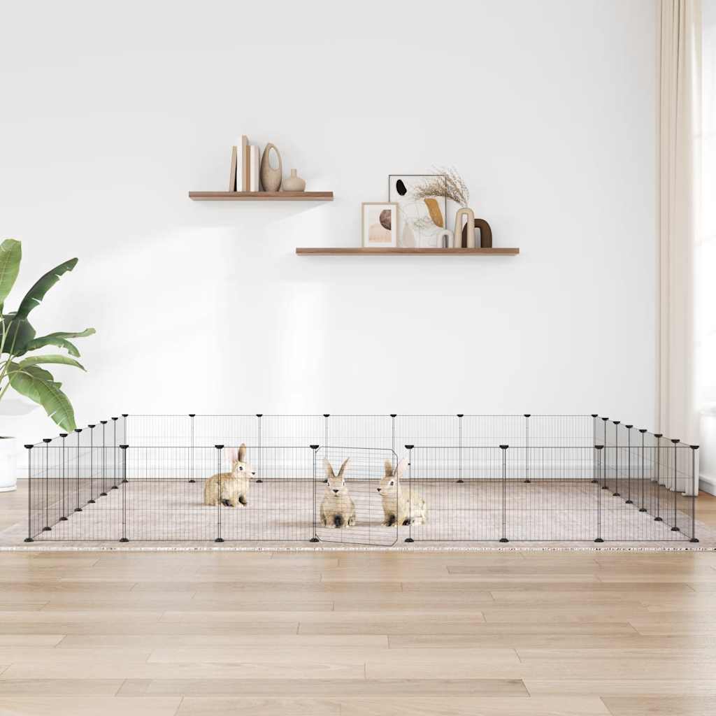 Pet Cage | Black | Powder-coated steel | Large | Adjustable Armrests