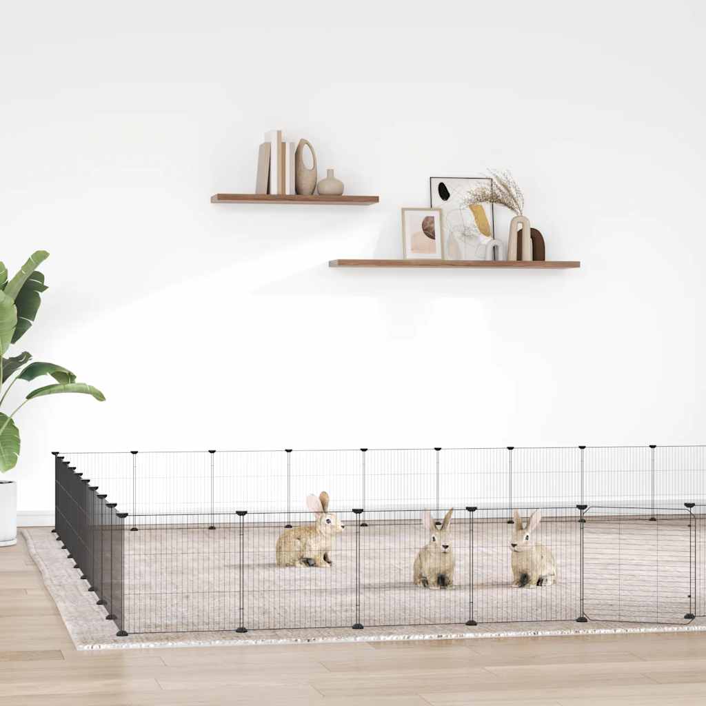 Pet Cage | Black | Powder-coated steel | Spacious | Collapsible