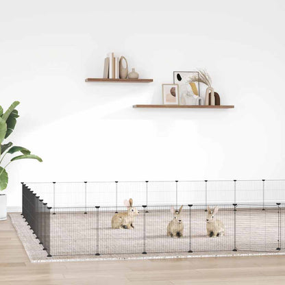 Pet Cage | Black | Powder-coated steel | Spacious | Collapsible
