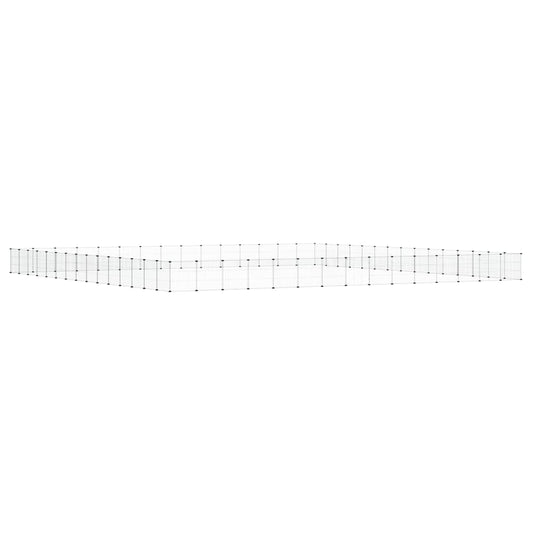 60-Panel Pet Cage with Door Black 525x525x35 cm Steel