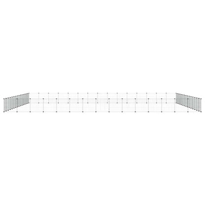 60-Panel Pet Cage with Door Black 35x35 cm Steel