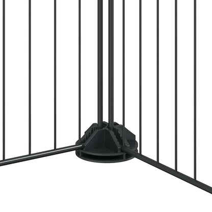 60-Panel Pet Cage with Door Black 35x35 cm Steel