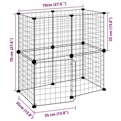 Pet Cage | Black | Powder-coated steel | Adjustable size