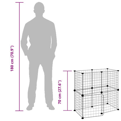 Pet Cage | Black | Powder-coated steel | Adjustable size
