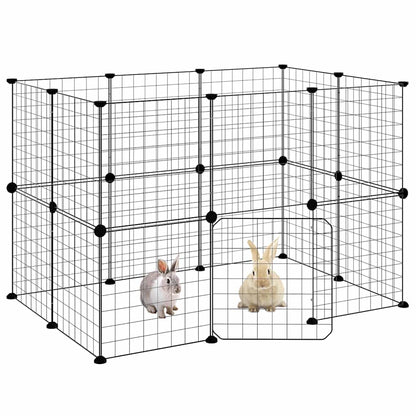 Pet Cage | Black | Powder-coated steel | 105 cm x 70 cm x 70 cm