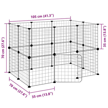 Pet Cage | Black | Powder-coated steel | 105 cm x 70 cm x 70 cm