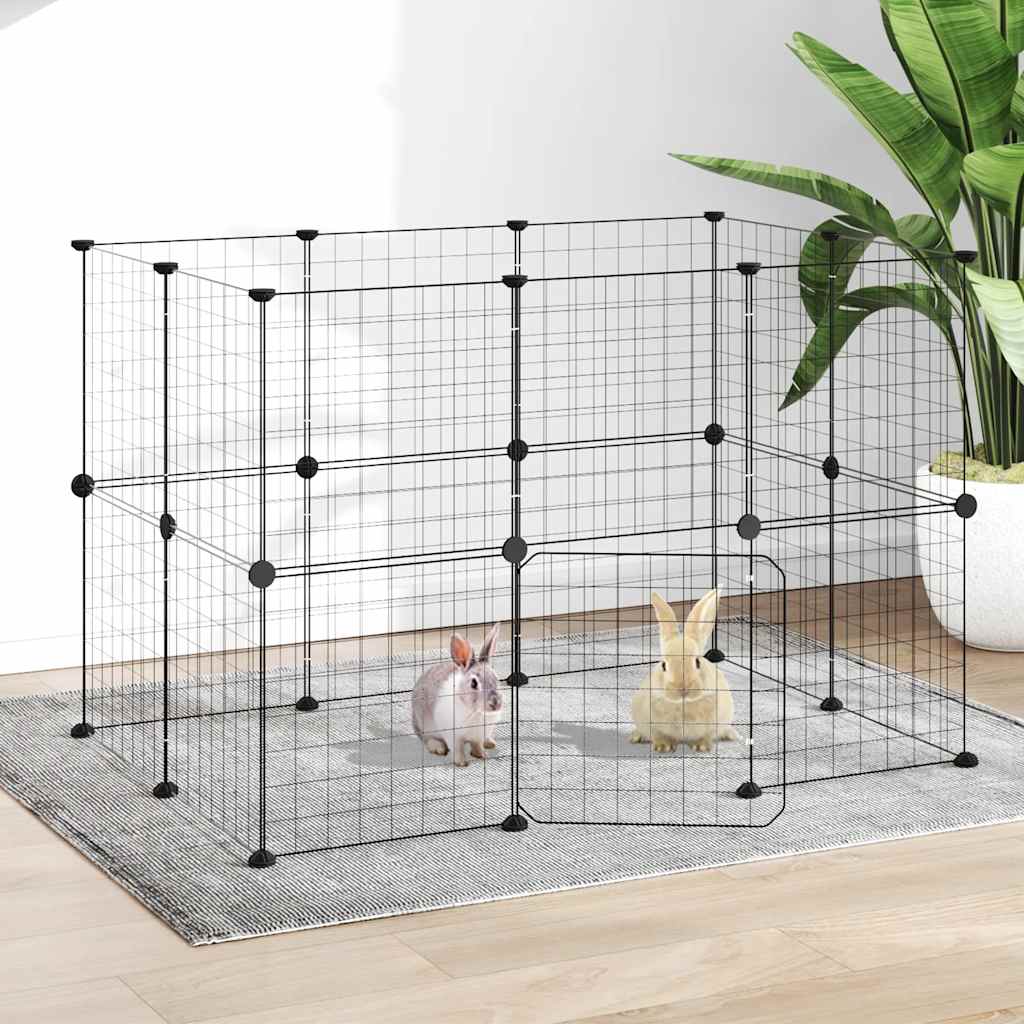 Pet Cage | Black | Powder-coated steel | 105 cm x 70 cm x 70 cm