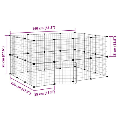 Pet Cage | Black | Powder-coated steel | 35 x 35 cm | Expandable